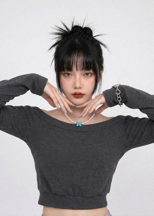 VIVIC（ビビク）の「RIBBED HEM OFF-SHOULDER TEE (3COLORS!)（Tops）」