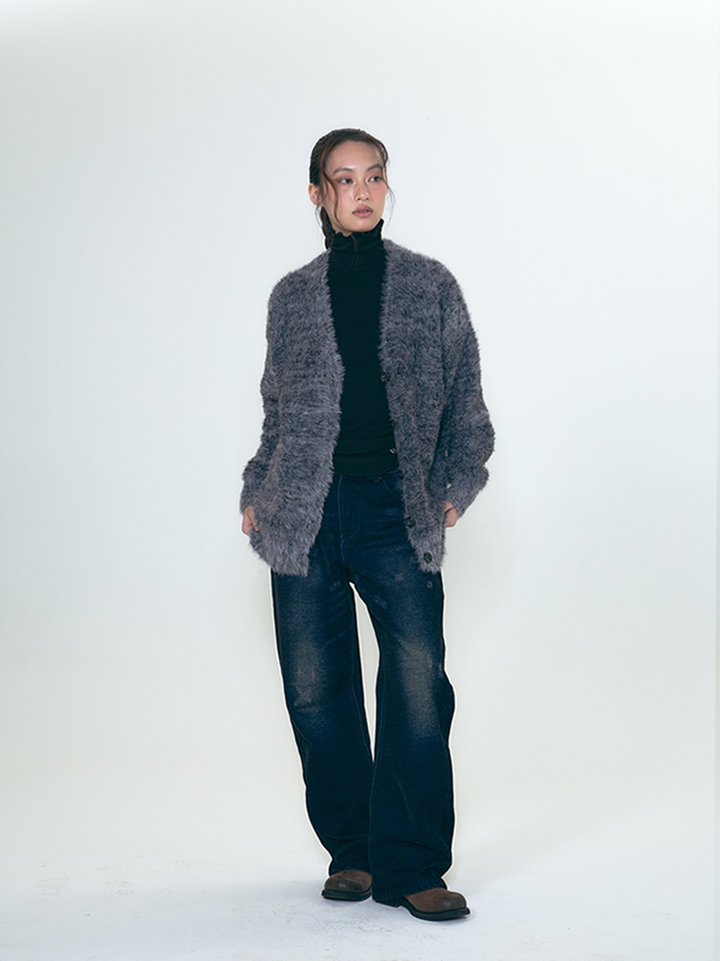 DEEP WINTER BRUSHED DENIM PANTS / BLUE