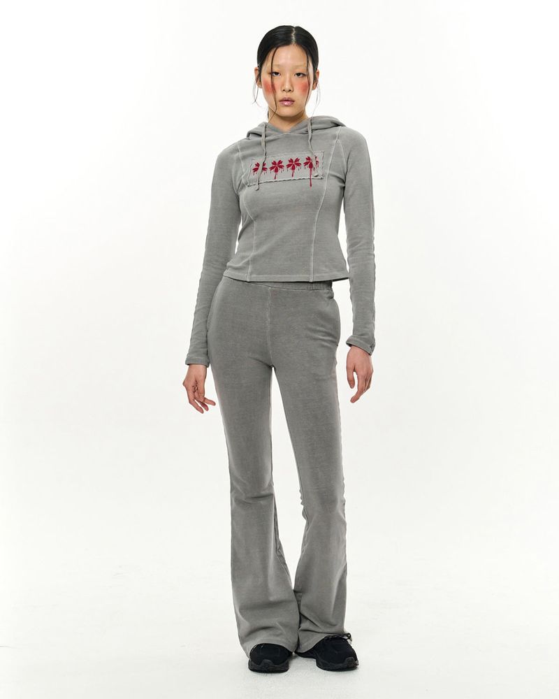 Patch Slim Lounge Pants _ Light Grey