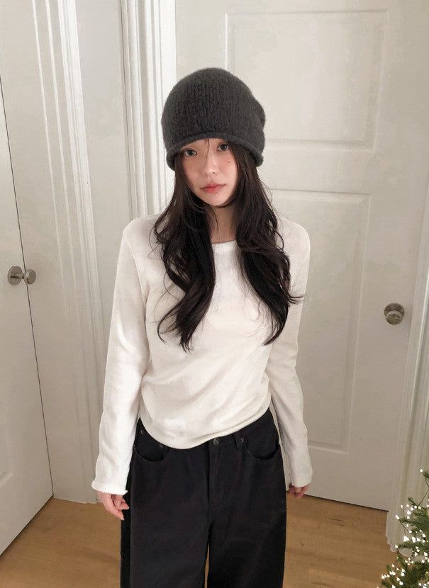 Peach Warm Basic Long Sleeve T-Shirt (6color)