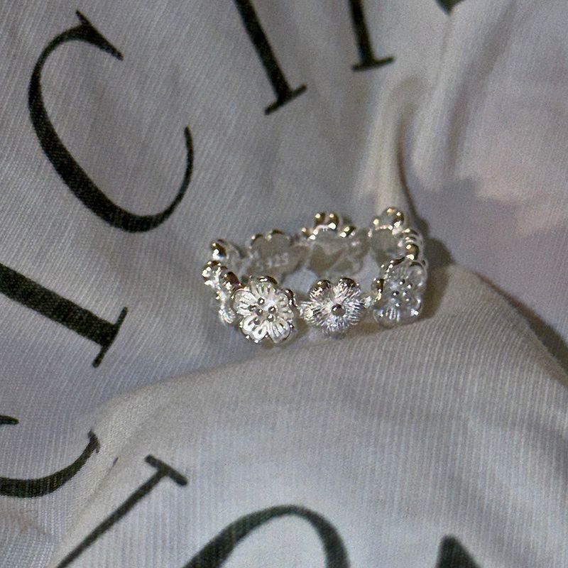 [925silver] Floral band ring