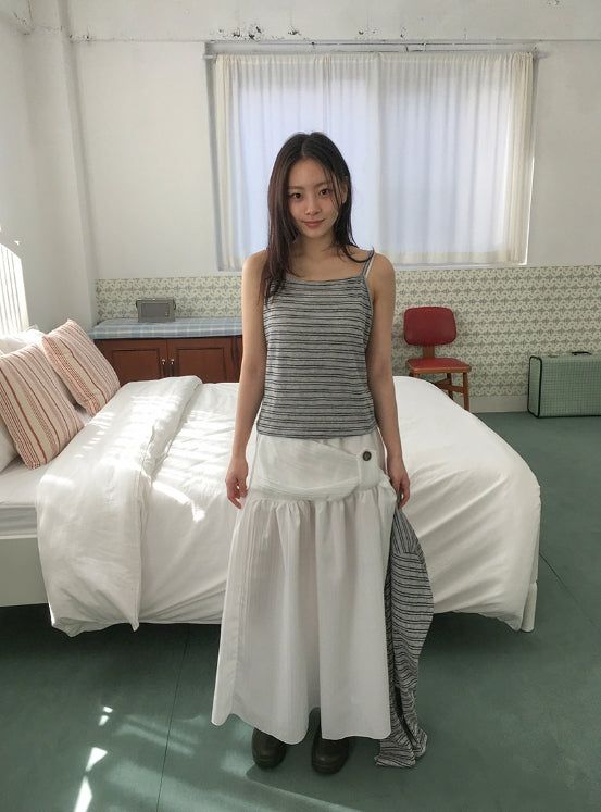 Vianne Stripe Sleeveless Cardigan Set