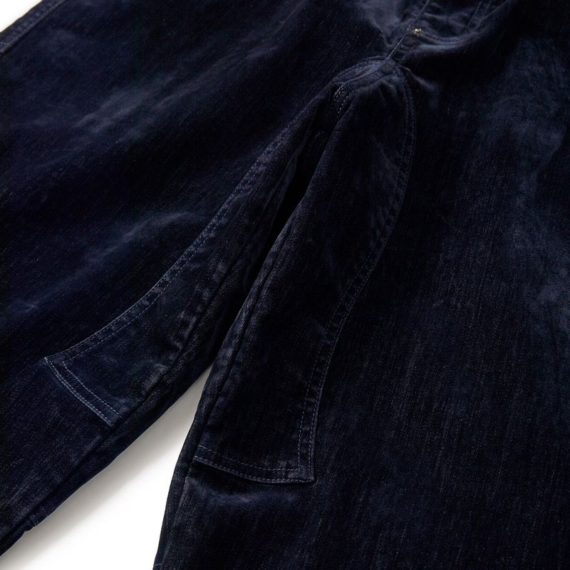 Velvet denim work pants / Dark navy