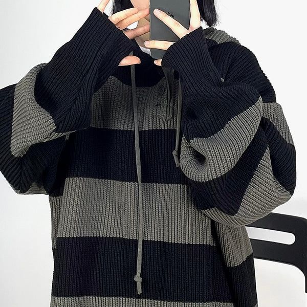PEARCLAN（ペアクラン）の「Stripe Warmer Hood-Knitwear（Tops）」