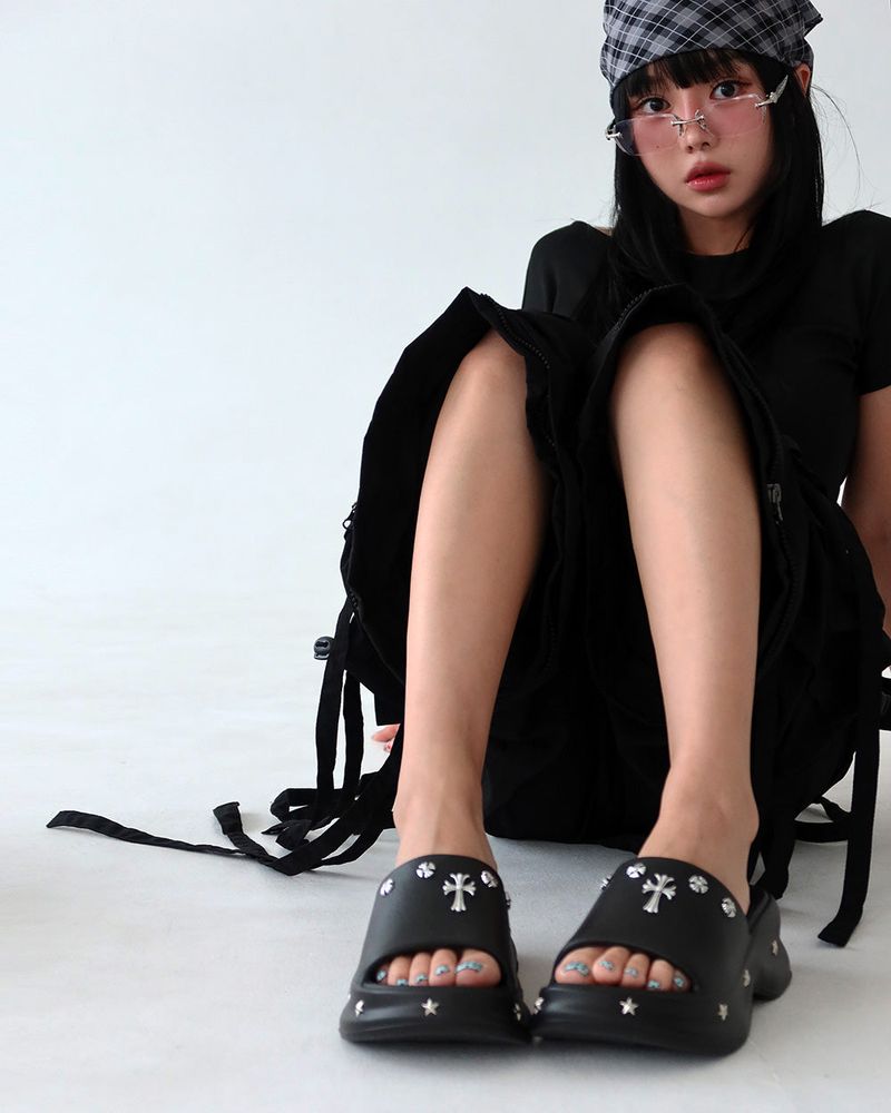 [UNISEX] Checkered linen square scarf