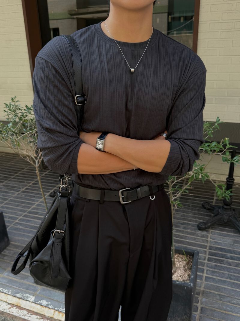 Mona two-tuck wide D-ring slacks