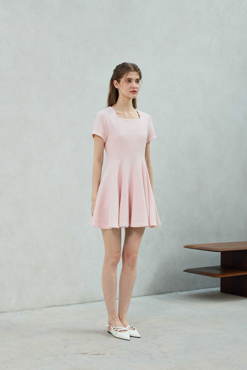 LANI TWEED DRESS / PINK