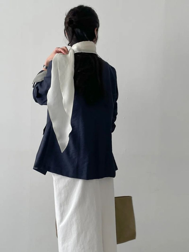 Polka Rayon Loose Fit Jacket