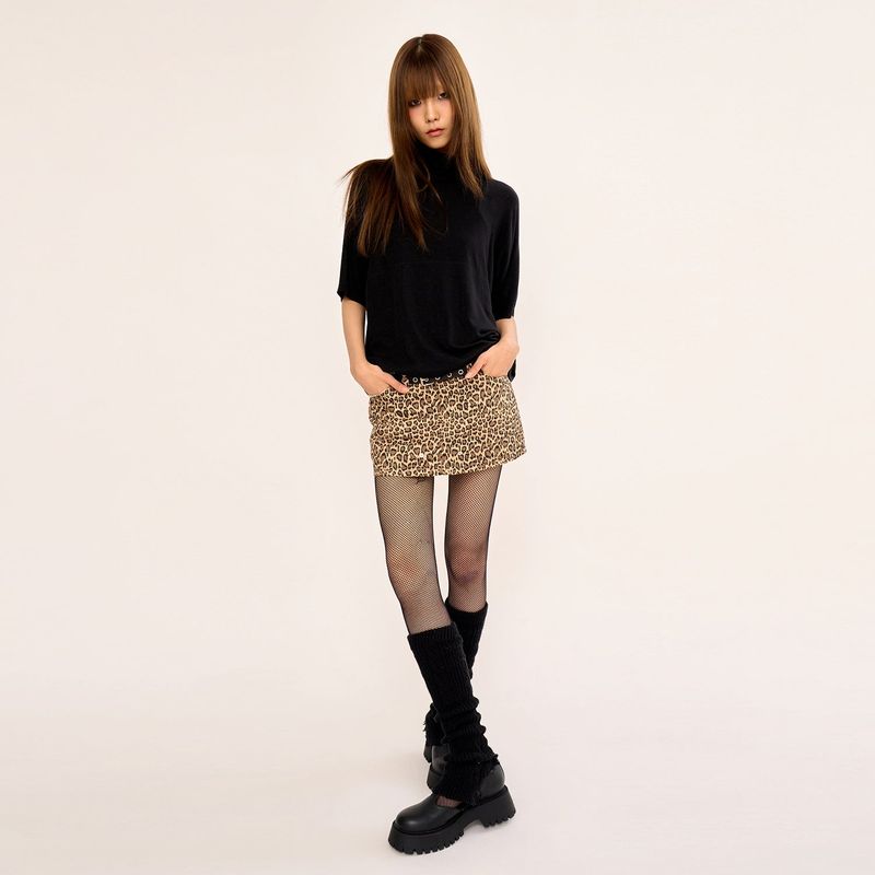 Turtle Neck Top - Black