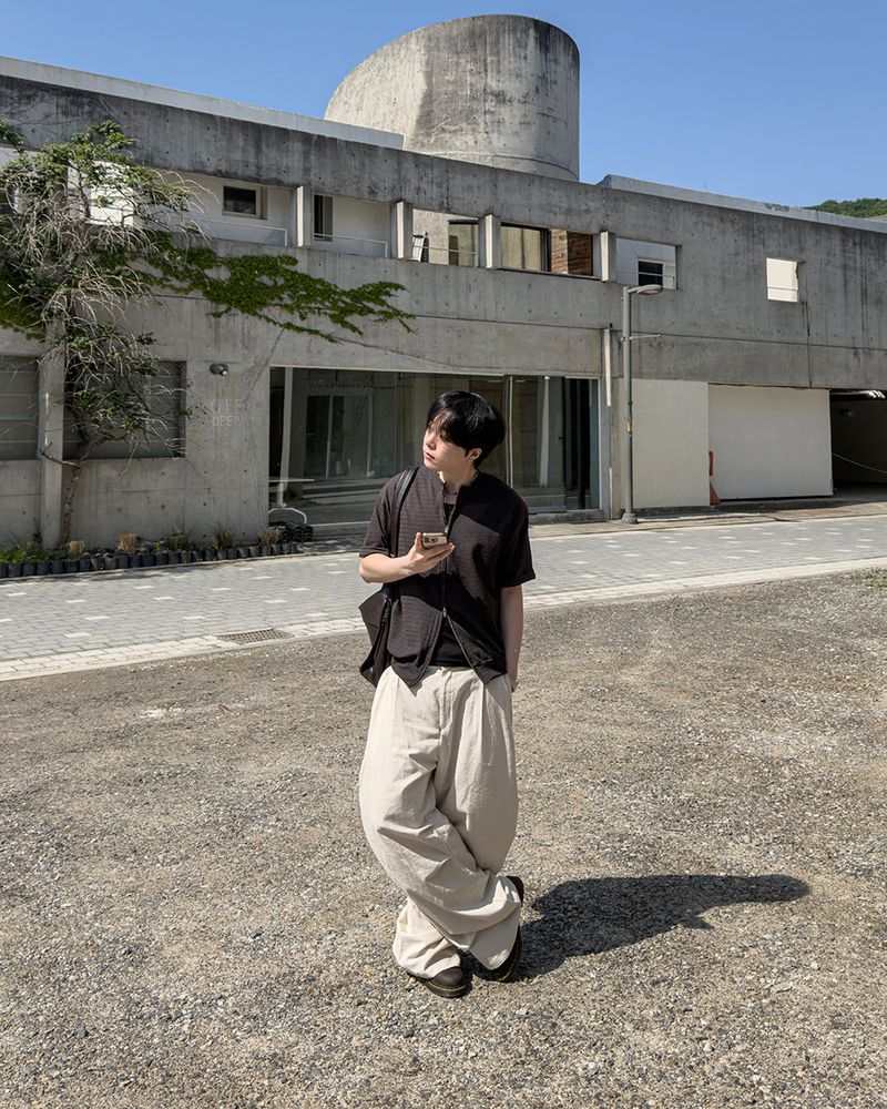 Aven Linen Two-Tuck Wide Pants