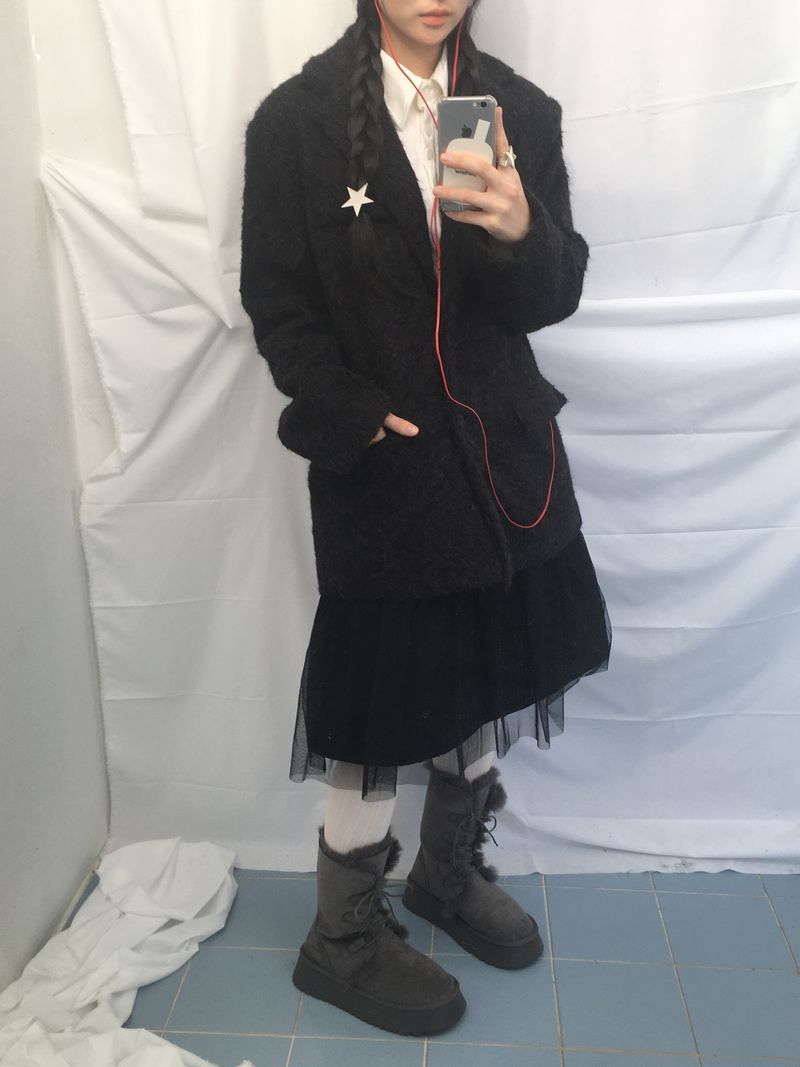 Hairy cream jacket