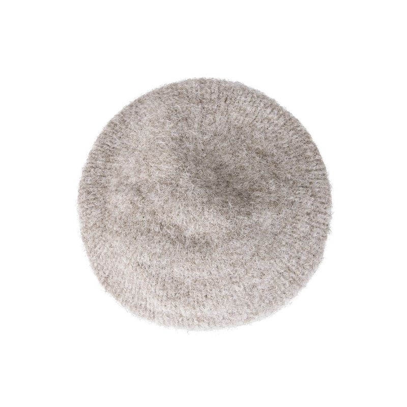 Stud Logo Wool Knit Beret Mocha