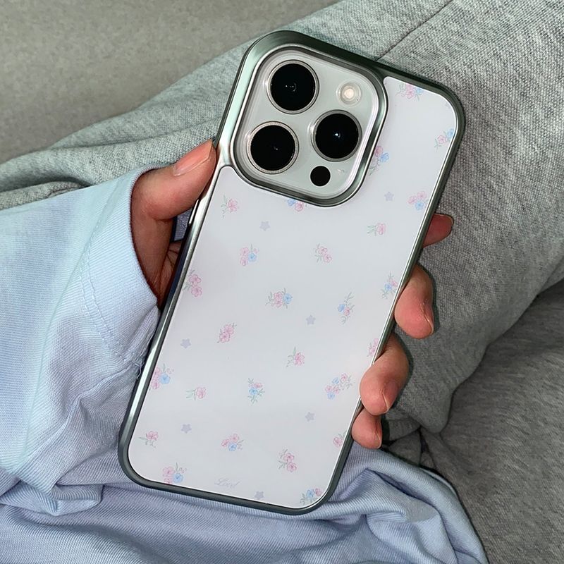 [MADE] STARLIT BLOOM PHONE CASE (glass silver bumper)
