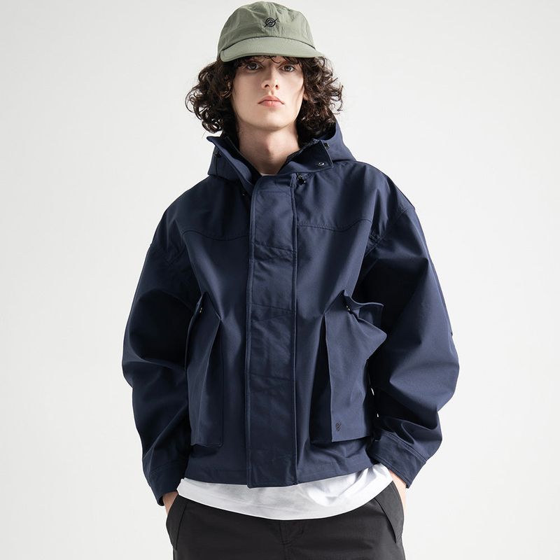 3 Layer Hard Shell Short-Jacket - NAVY