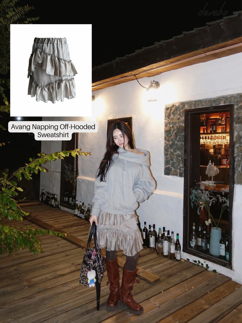 dereborujo（ドレボルゾー）の「satin chiffon frill midi skirt（Skirts）」