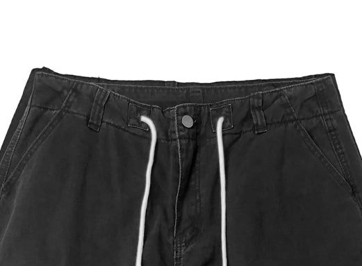 Nako String Pintuck Pocket Washing Wide Pants