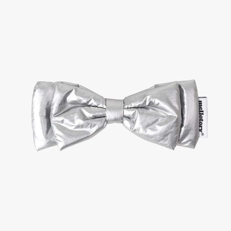 METAL CUTION RIBBON HAIR PIN (SILVER)