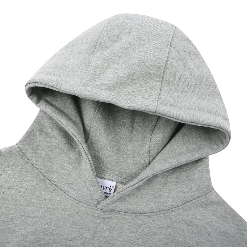 DOUBLE LOOP LOGO SLEEK HOODIE SWEATSHIRT GRAY
