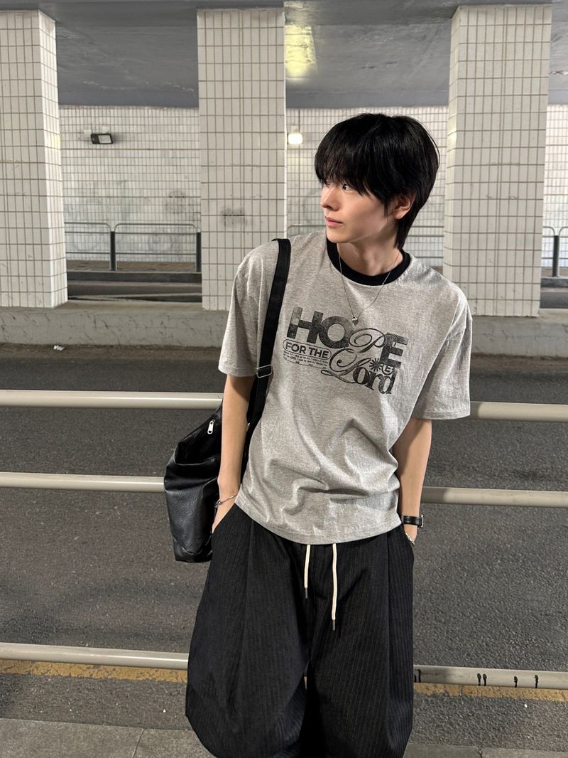 WHAT A LOOK（ワット ア ルック）の「Fog Hope Ringer Short Sleeve T-shirt（Tops）」