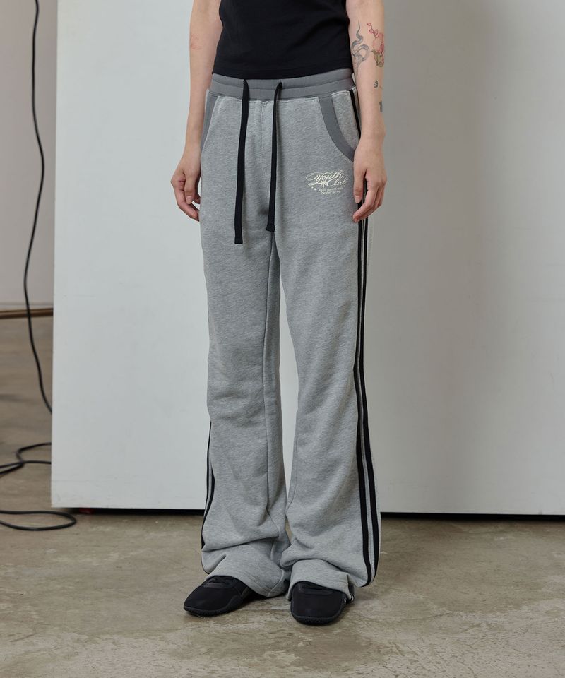 ODDSTUDIO（オッドスタジオ）の「03 トラック ライン ブーツカット スウェット パンツ メランジ グレー（パンツ）」