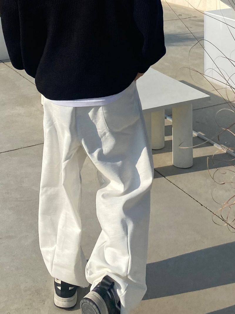 Pastel Balloon Pants White Black 2C