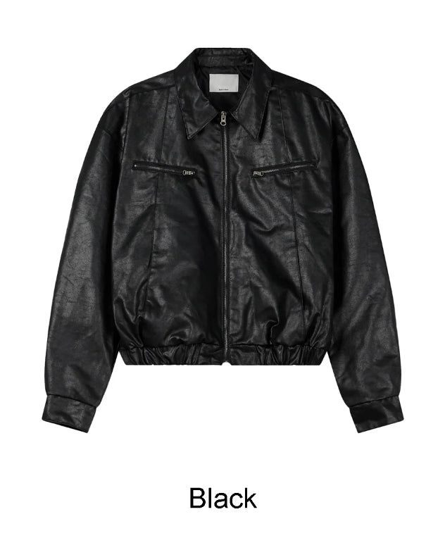 Edion Crop Leather Jacket