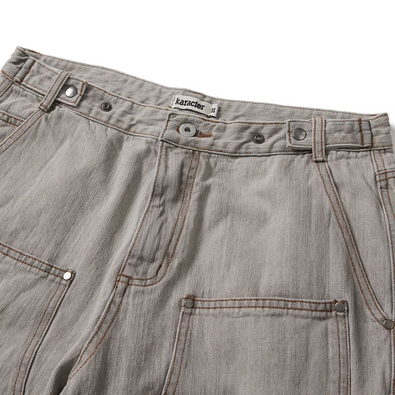 Ptery double knee pants / Light gray