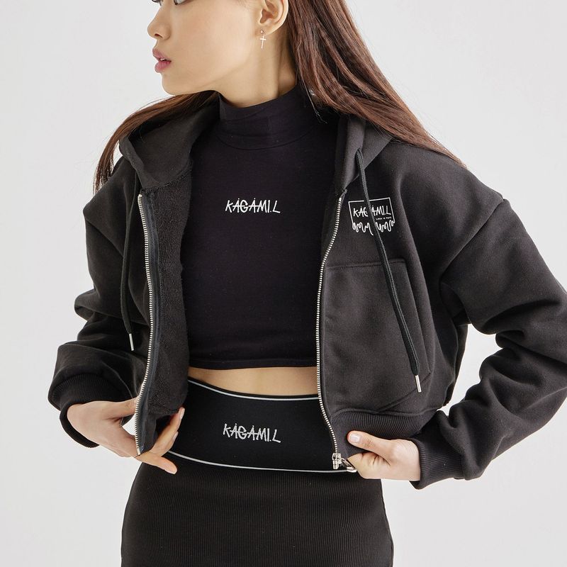 Spill Logo Hoodie Zip up Black