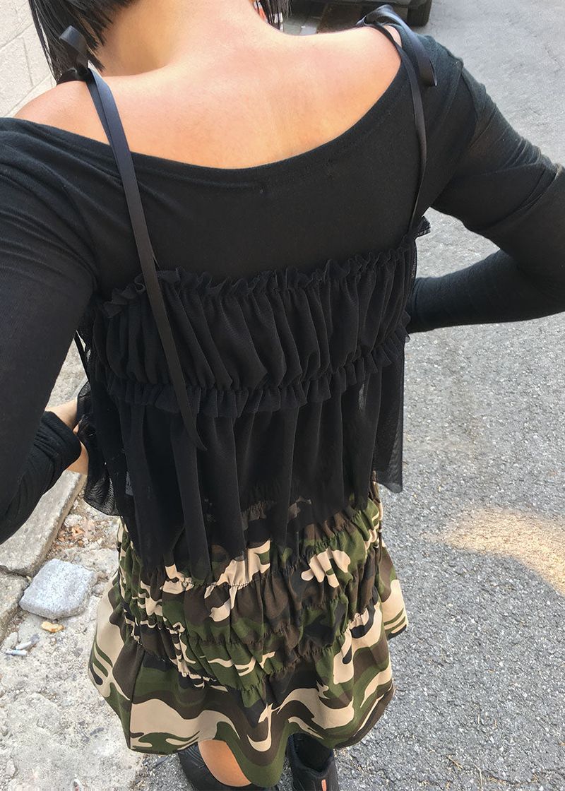 MESH SHIRRING TOP