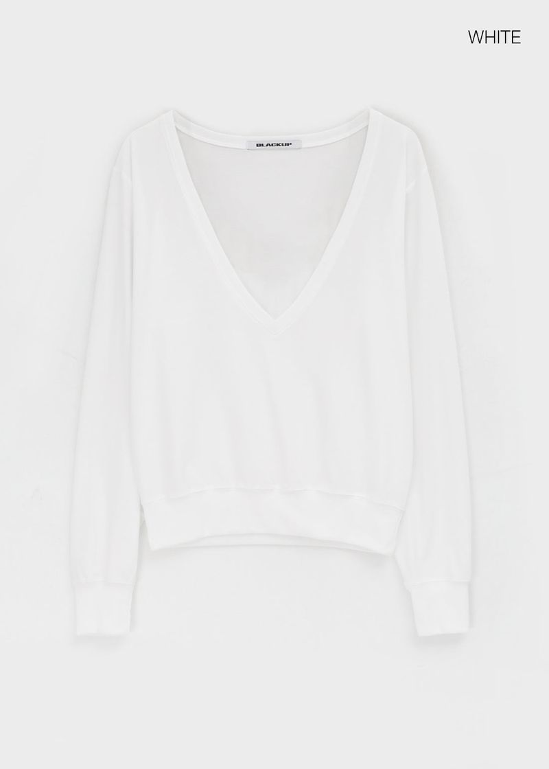 [MADE] Roni's Deep V-neck Summer Cotton Long Sleeve Tee