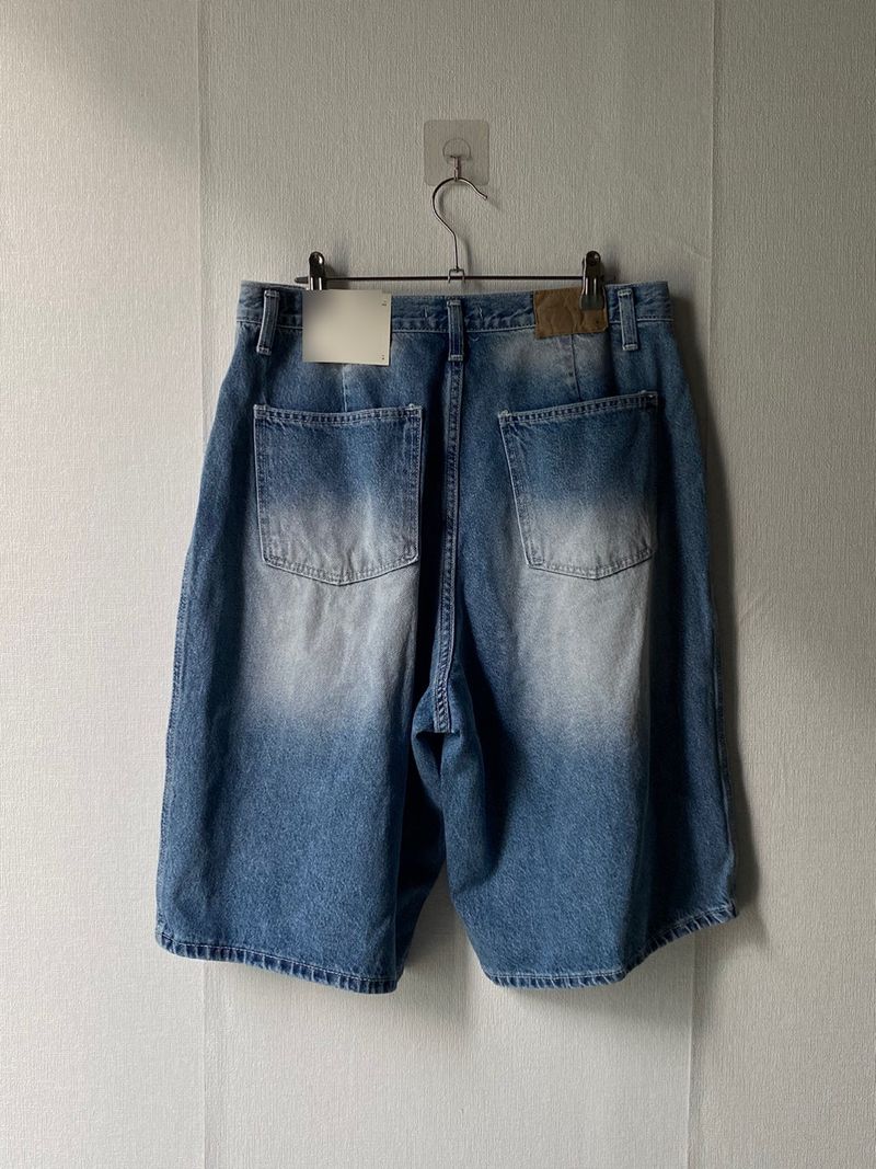 Sand denim half pants
