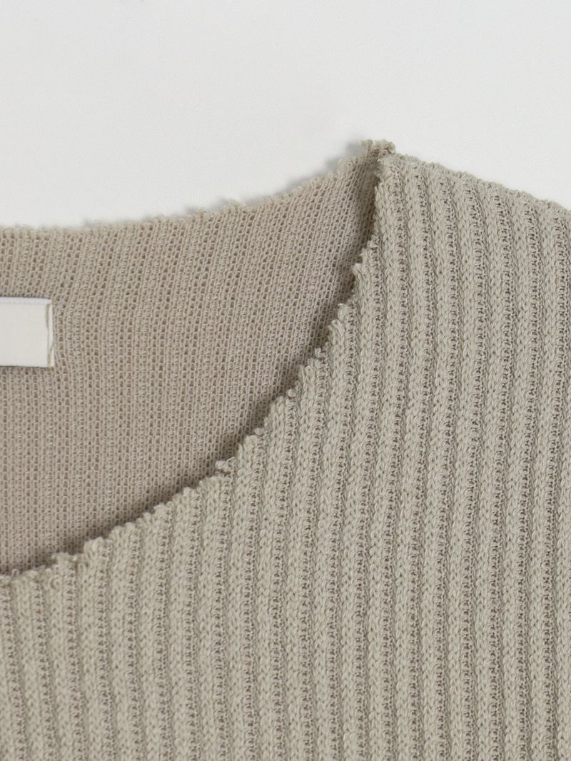 Lumen Ribbed Cutting Crop Tee