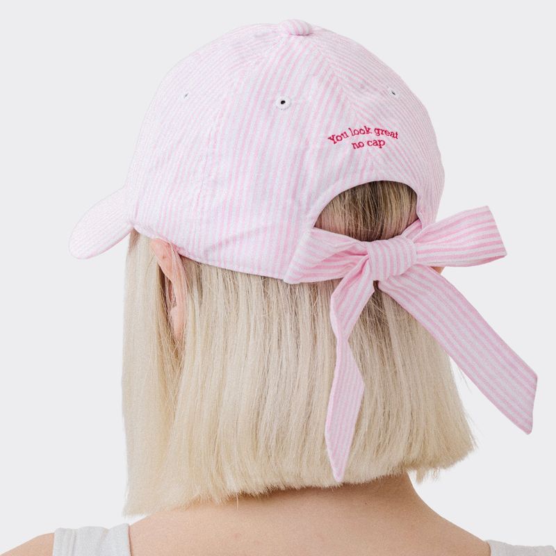 AOX(エーオーエックス)の「AOX Stripe ribbon ballcap pink(Hats)」