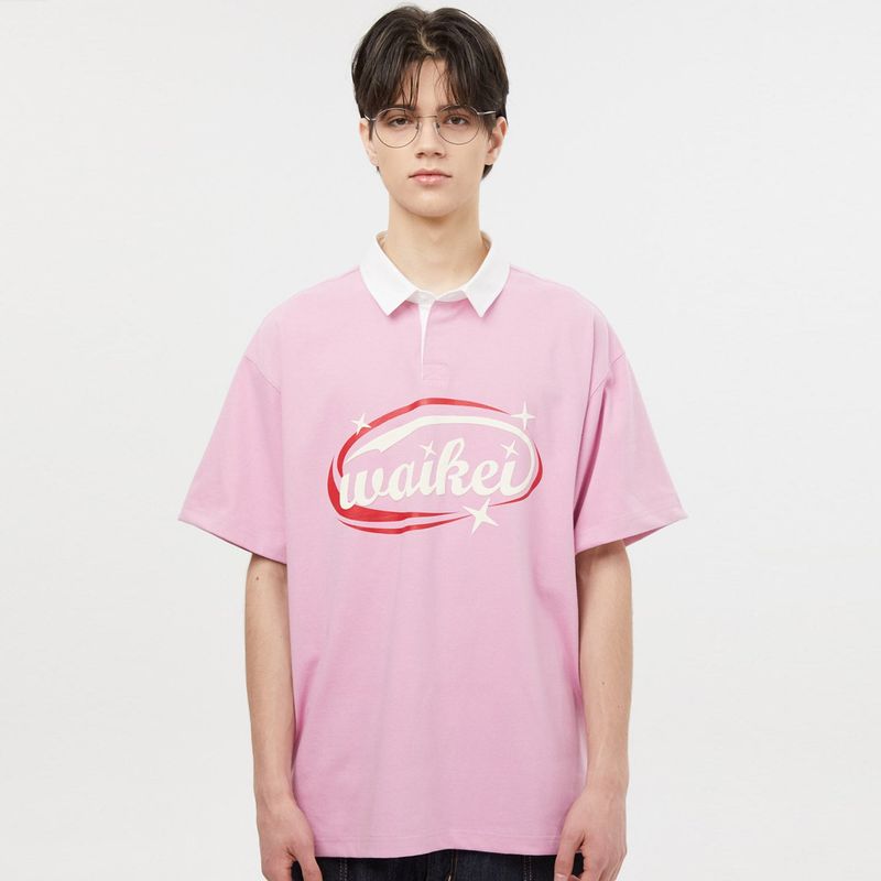 Logo rugby collar half sleeve tshirts