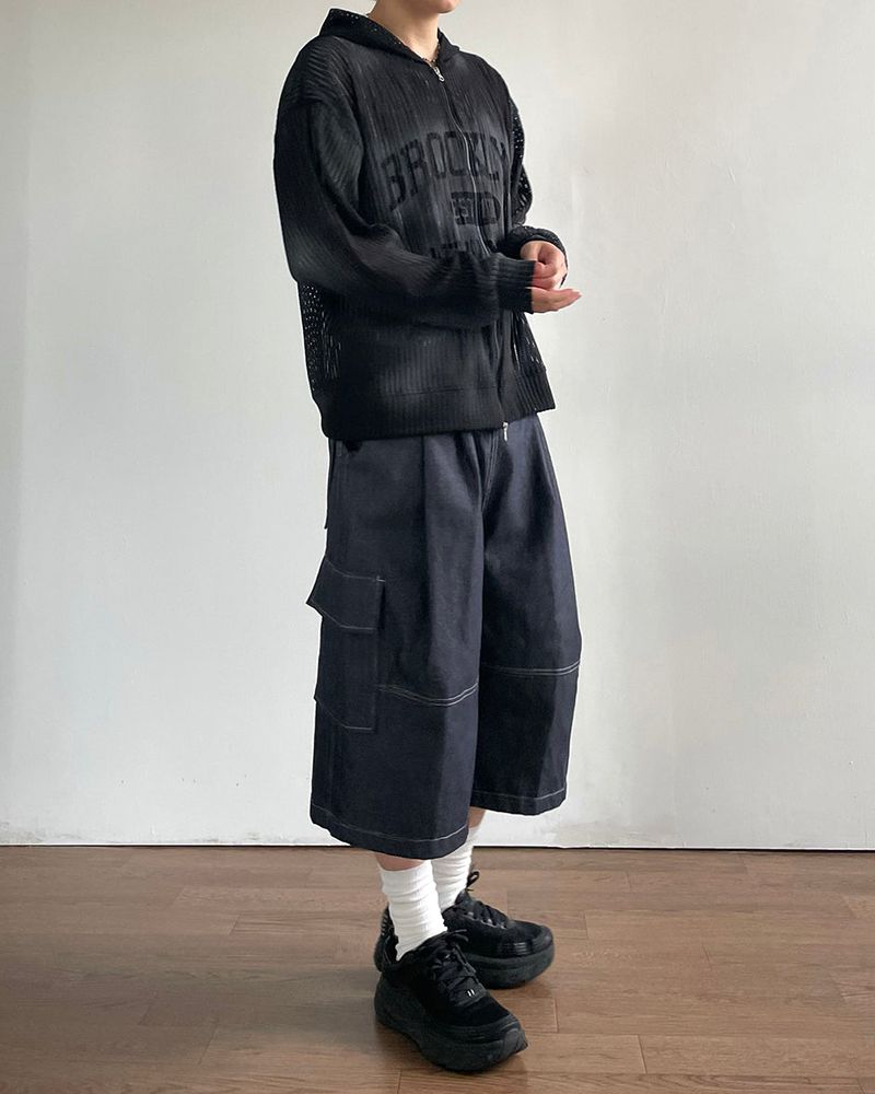 ブルースプレーメッシュフードジップアップ