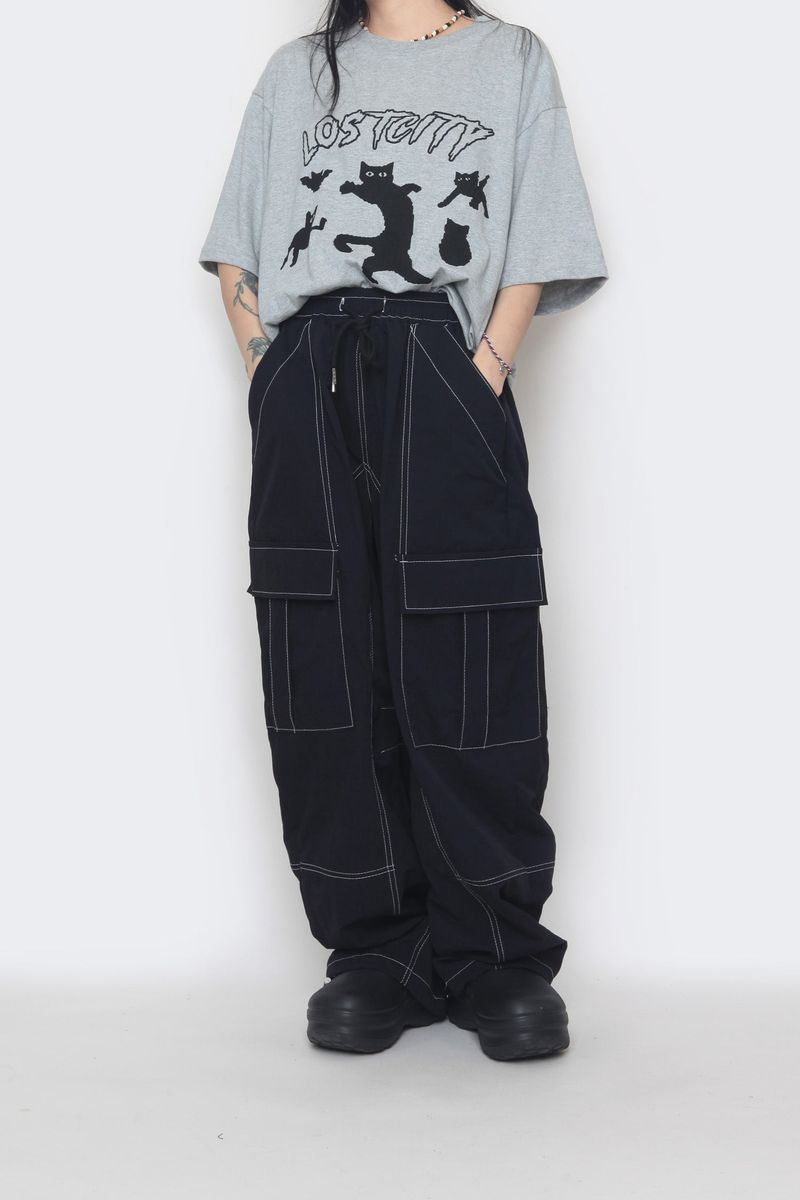 nylon stitch cargo pants