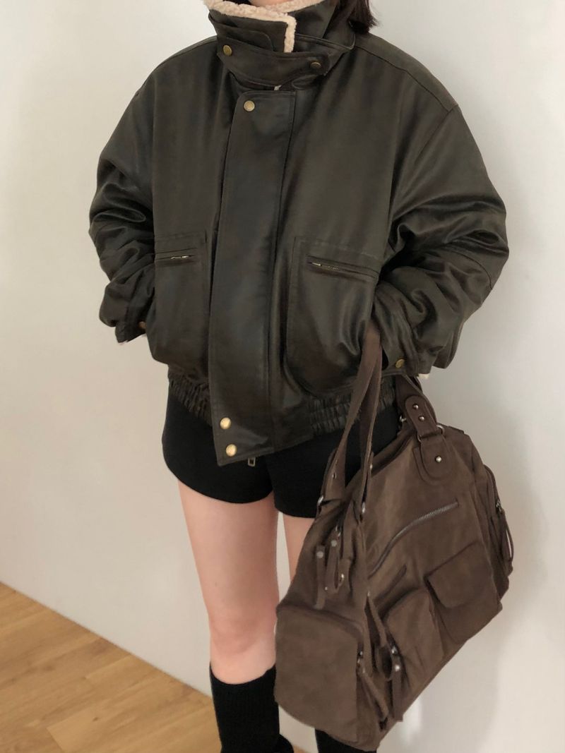 Kitten（キッテン）の「Crack Leather Mustang Jacket (2 colors)（Jackets/Outerwear）」