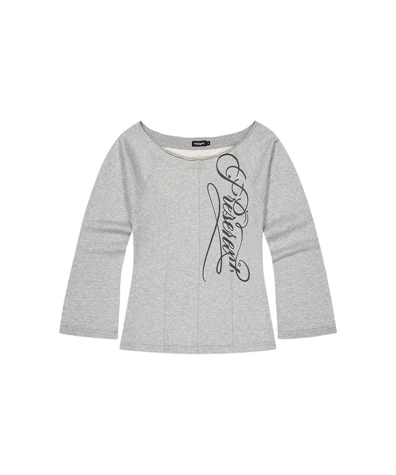 CUT OUT PRESENT OFF SHOULDER TEE