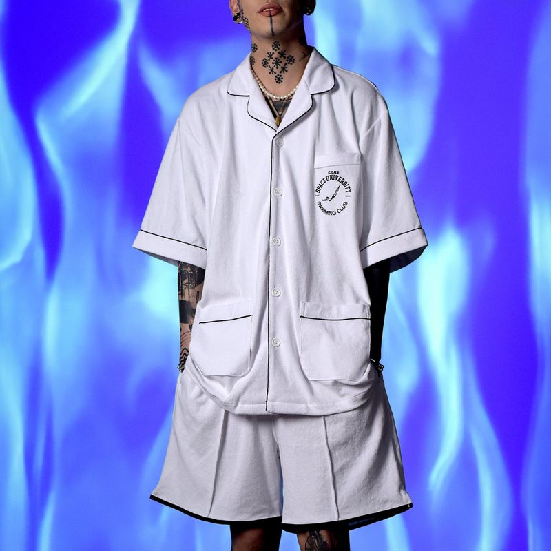 [UNISEX] Binding Terry Shorts (White)