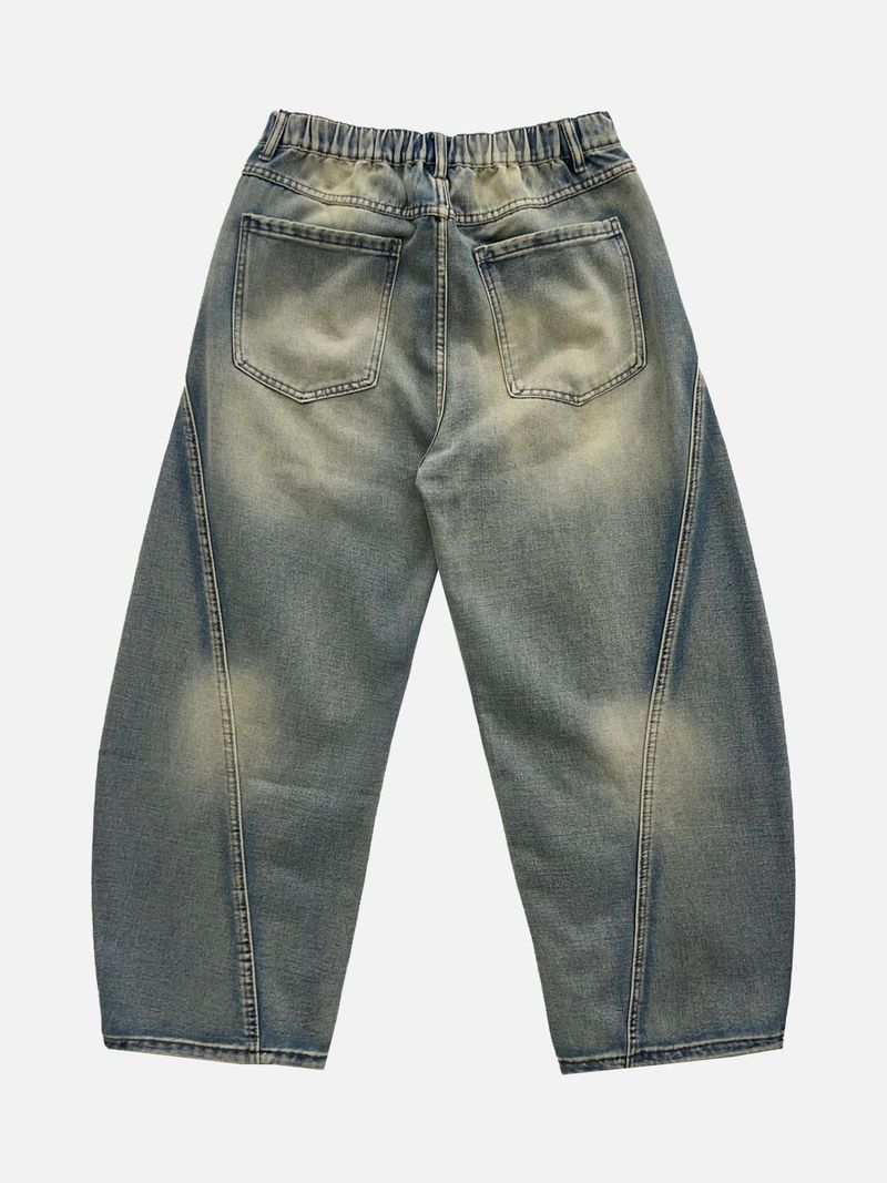 Ete Diagonal Curve Denim Pants 2C