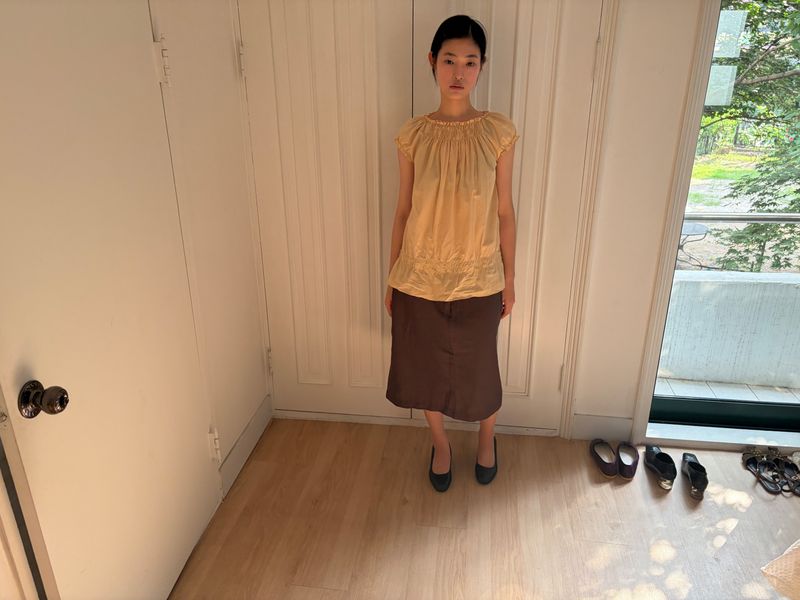 smocked frill blouse