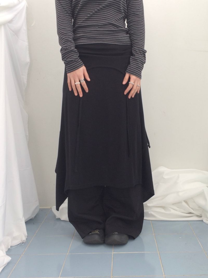 double-strap draped long dress