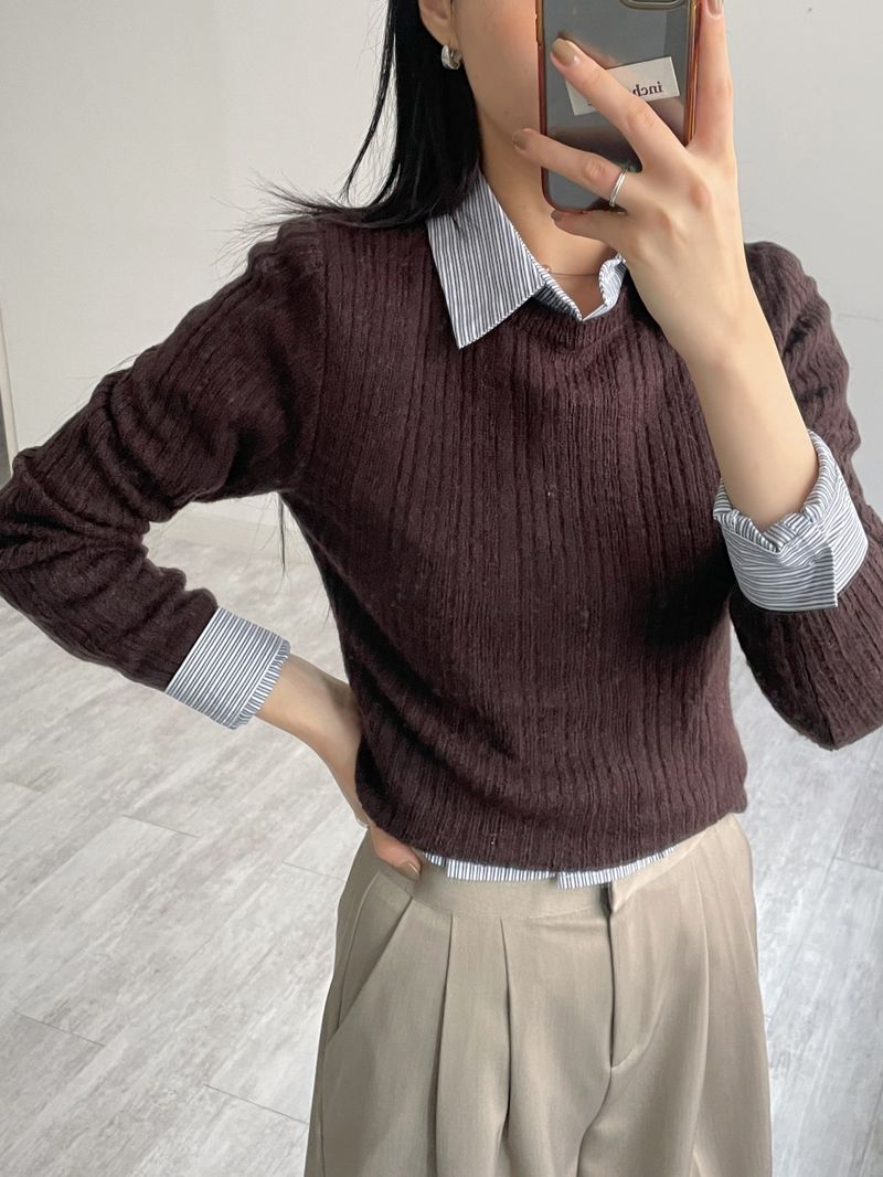 Mamonde Ribbed Knit T-shirt