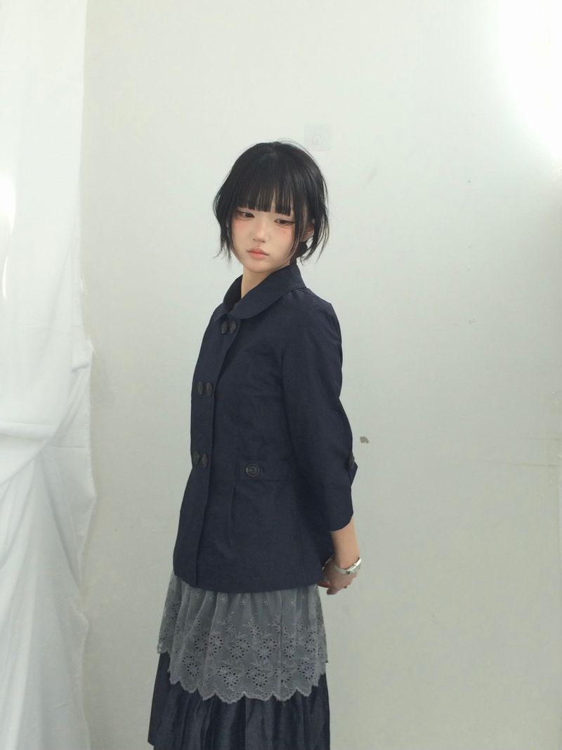 Diagonal Layer Shirring Long Skirt