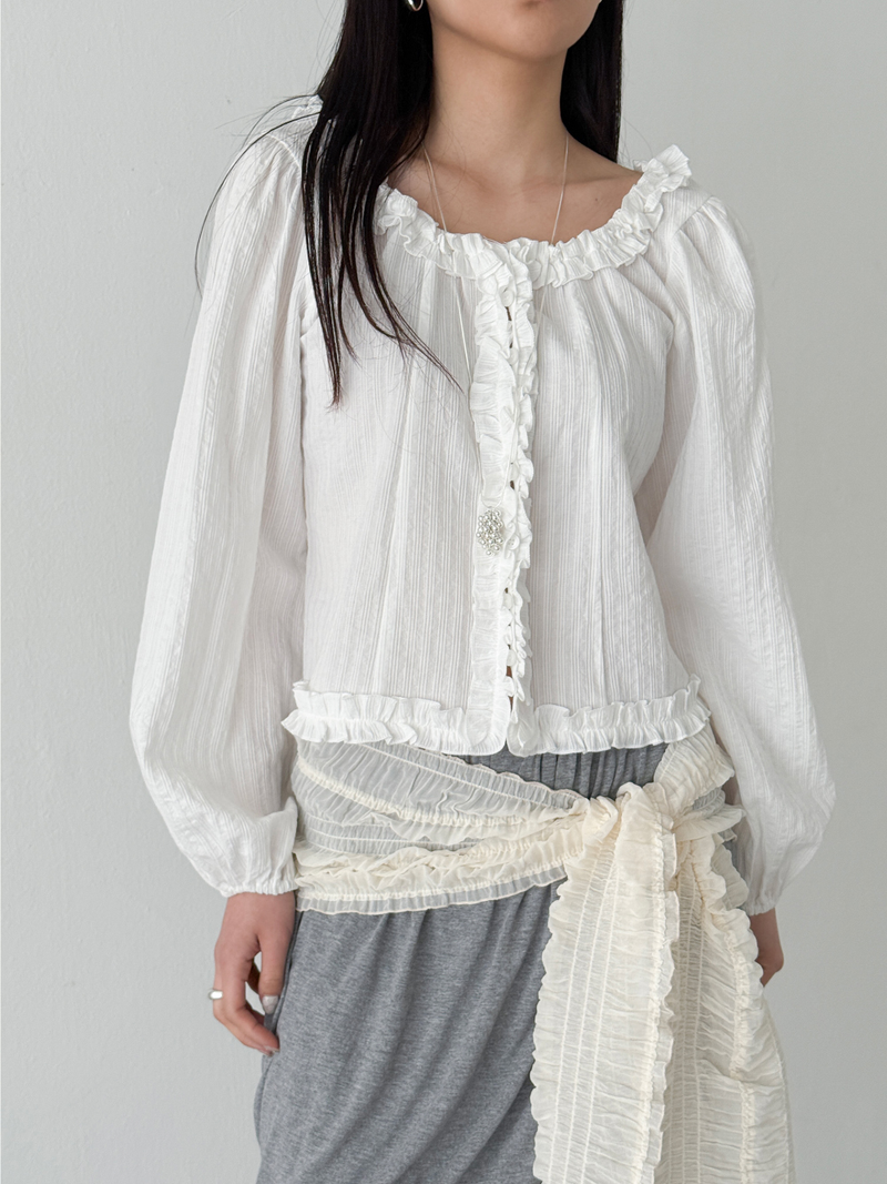 crinkled veil scarf (2color)