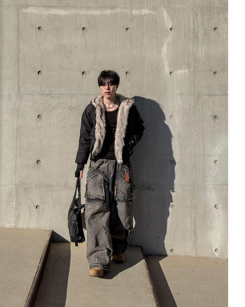 Morik Utility Pocket Wide Denim Pants