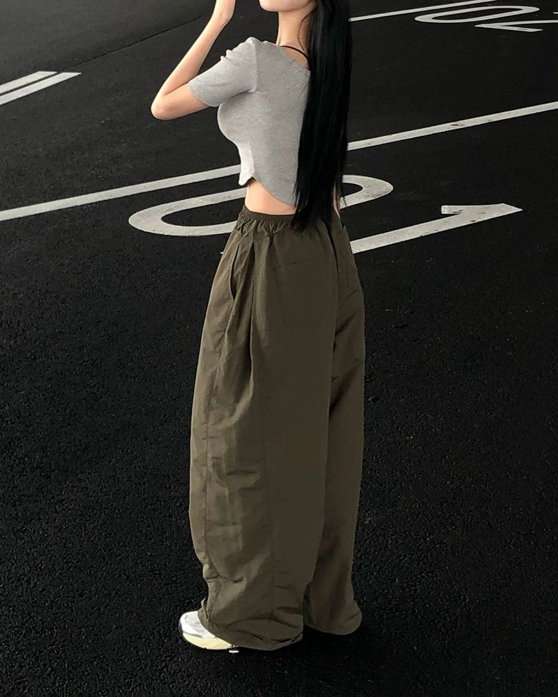 [MADE] Dump, folding nylon wide pants