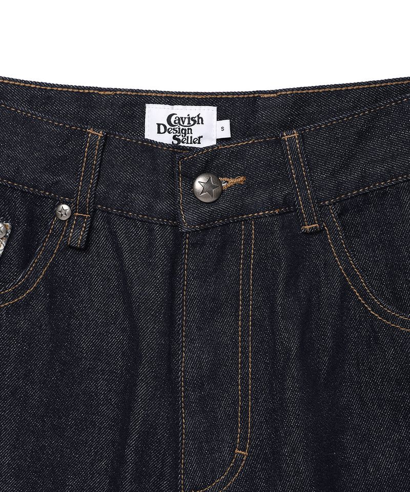 CHECK APPLIQUE DENIM SHORTS BLUE(CV2GMFD160A)