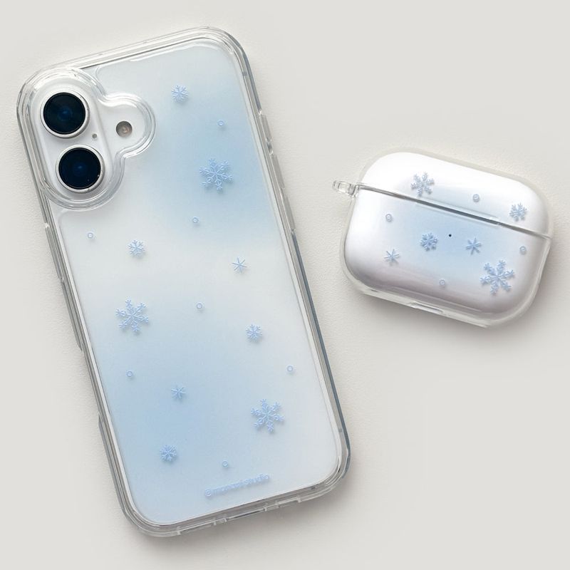 [Gel-hard] Snow Phone case (Blue) (only case)