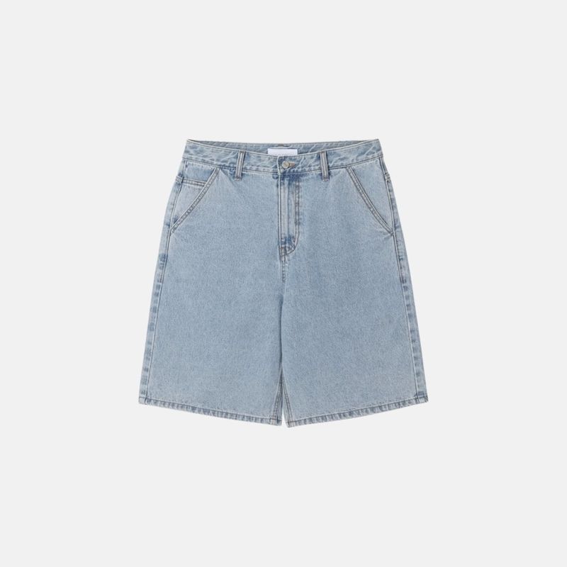Basic wide denim shorts